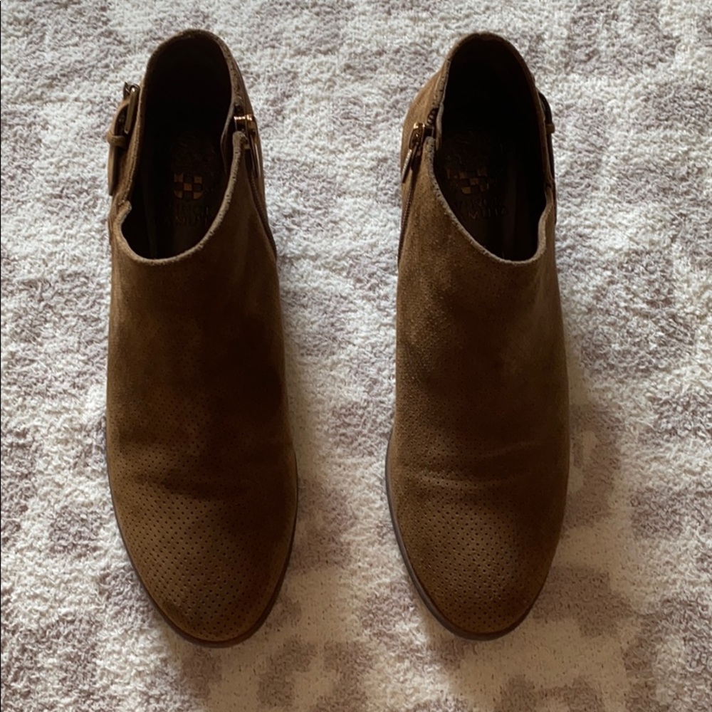 Vince Camuto Parveen Suede Booties w/Buckle - Picture 2 of 10